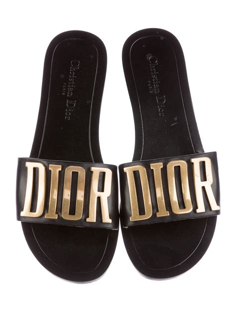 black and gold dior slides|dior slippers women.